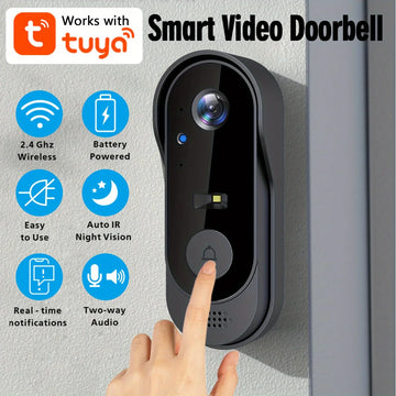 SmartGearPros Tuya WiFi Smart Video Doorbell – 2-Way Audio, Motion Detection, Night Vision & App Alerts