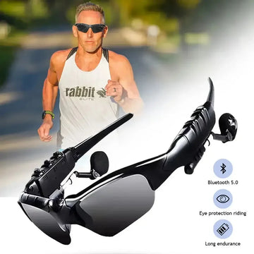Sports Stereo Wireless Bluetooth Cycling Sunglasses 5 0 Headset Telephone Polarized Driving Sunglasses Mp3 Riding Eyes Glasses product image showing features or usage