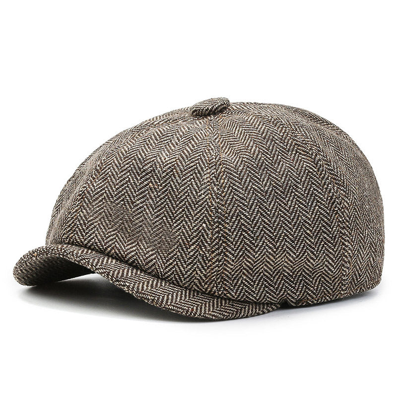 Classic Herringbone Newsboy Cap – Timeless Style for the Modern Man