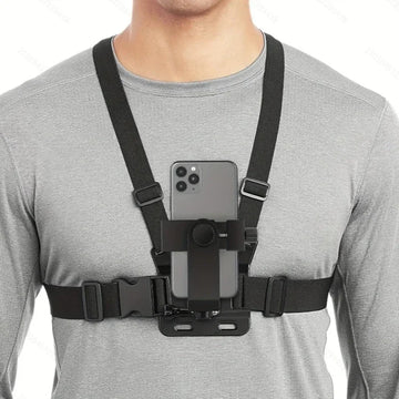 Chest Strap Phone Holder for Hands-Free Use – Adjustable, Universal Compatibility