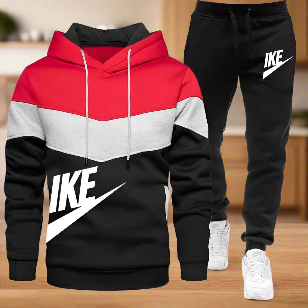 Men's Sportswear Tracksuit Set - Zipper Hoodie and Pants Casual Activewear for Autumn and Winter