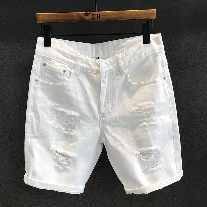 Men’s Ripped Denim Shorts – Casual and Distressed Style