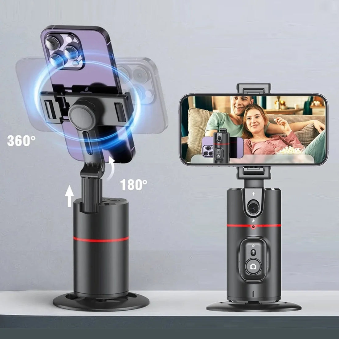 Auto Face Tracking selfie stick 360°Rotation SmartPhone Holder AI Follow-Up Video Vlog Live Gimbal Stabilizer Tripod for Mobile