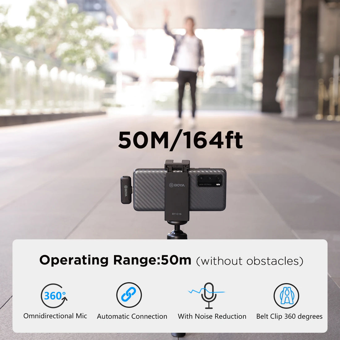 BOYA BY-WM3T1 Wireless Lavalier Mini Microphone for Android Type-C Smartphone for Video Recording Interview Podcast YouTube Vlog