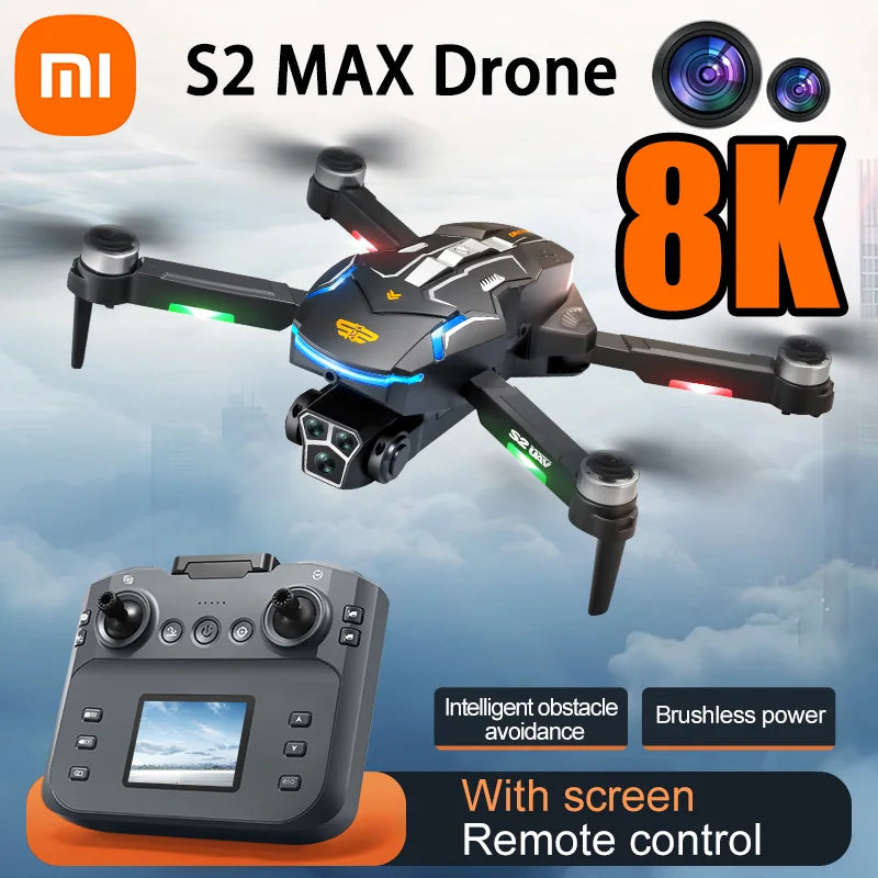 Xiaomi S2 Max Drone 8K HD Dual Camera with Obstacle Avoidance, Foldable Design, and Screen Remote Control – Professional Quadcopter for 2024