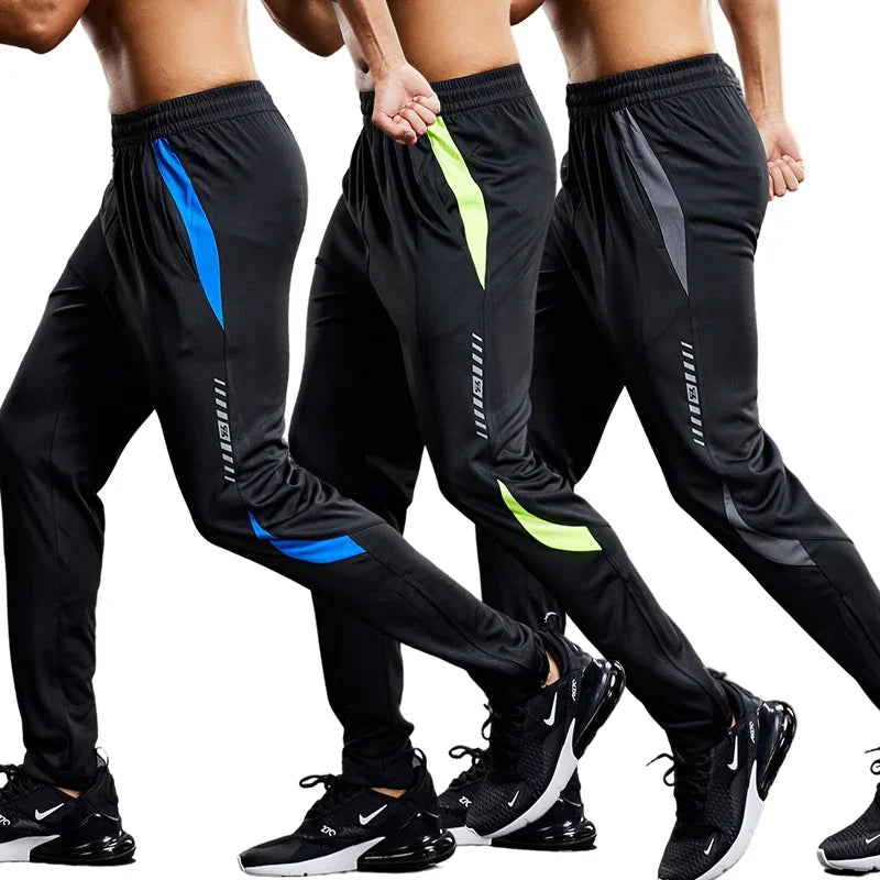 Mens Running Sport Pants with Zipper Pockets Football Training Joggings Sweatpants Basketball Soccer Trousers Plus Size for Male