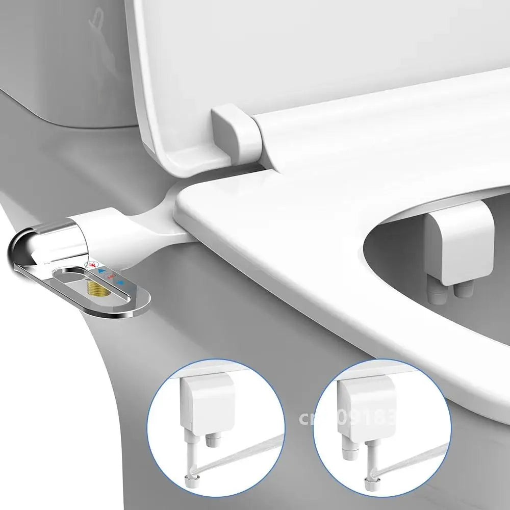 Premium Ultra-Thin Non-Electric Bidet Toilet Seat - Dual Nozzle Adjustable Water Pressure