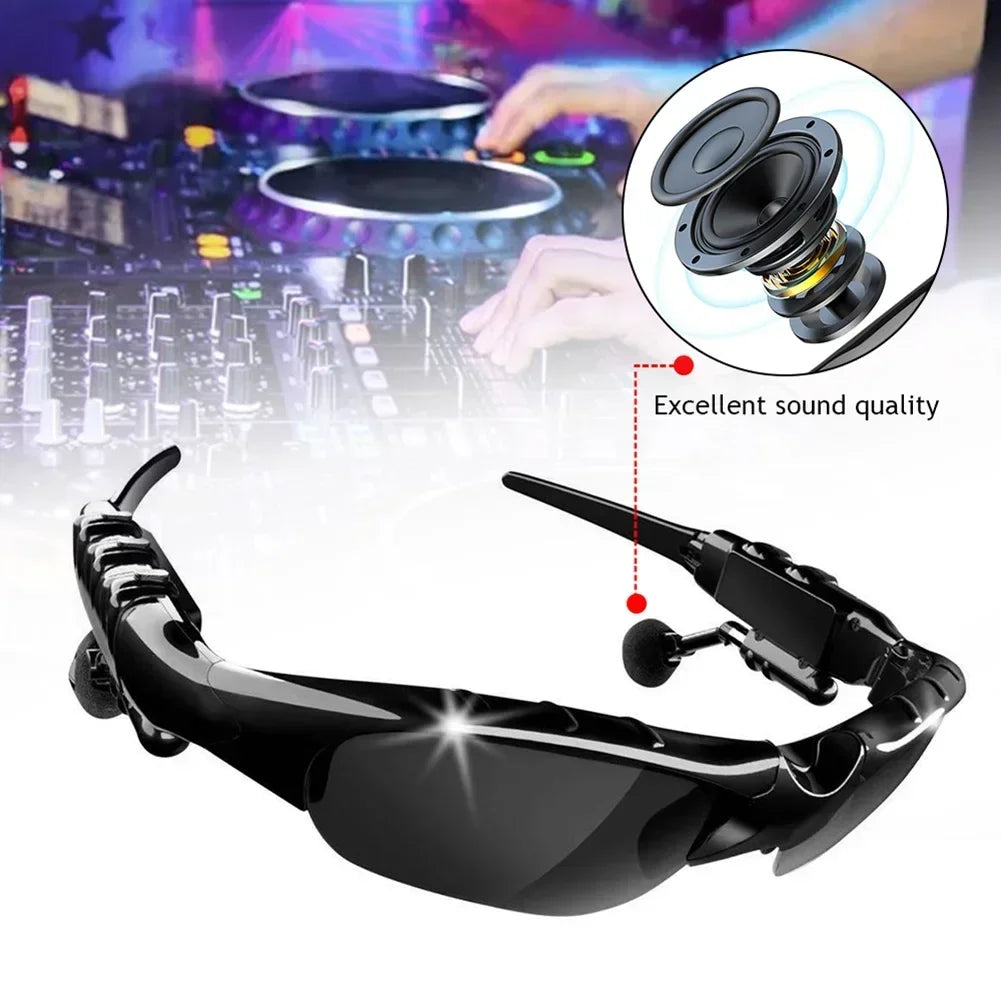 5.0 Bluetooth Polarized Sunglasses with Stereo Headphones - Outdoor Sports Glasses for Music, Calls, and Surround Sound