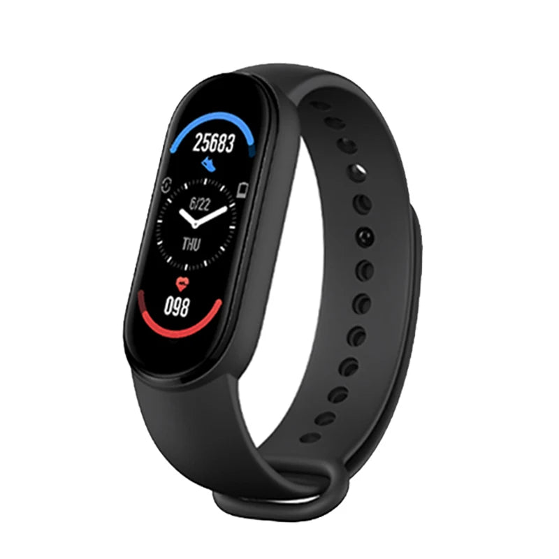 M6 Smart Watch - Fitness Tracker with Heart Rate Monitor, Sleep Tracker, Waterproof Design, and Customizable Wallpapers