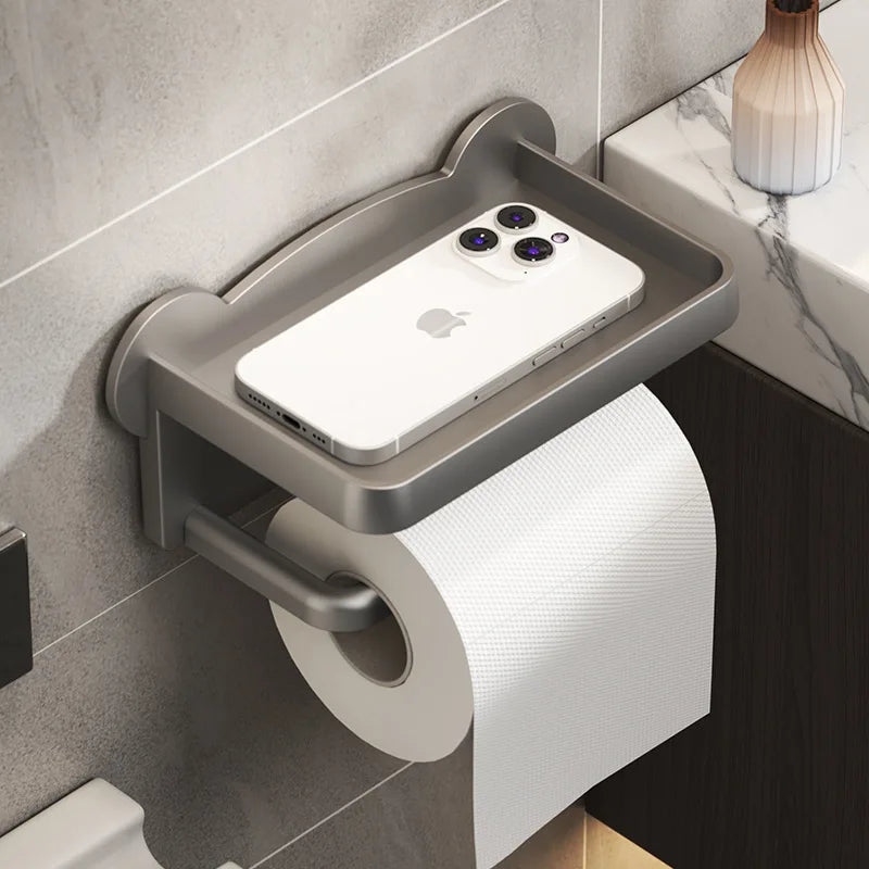 NEW Toilet Paper Holder Stand Wall-Mounted Toilet Paper Dispenser Kitchen Bathroom Storage Rack For Tissue Box Shelf Phone Holde