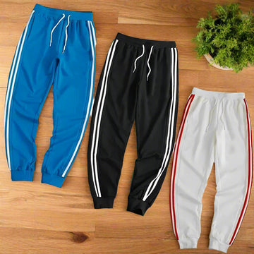 Men's Striped Sweatpants - Slim Fit Joggers for Fitness, Running, and Casual Wear