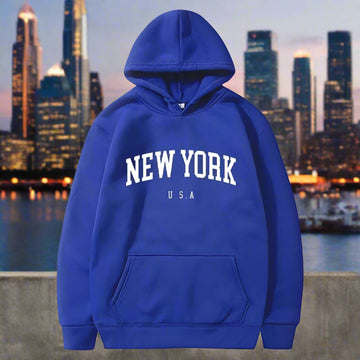 Men Women New York U.S.A City Hoodies Fashion Letter Printed Graphic Sweatshirts Loose Casual Harajuku Hooded Pullover Sportwear