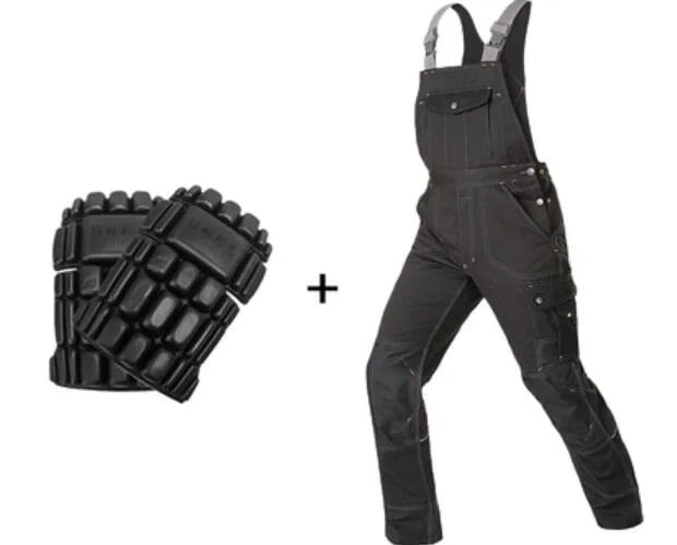 Welding Suit Working Bib Overalls Protective Work Dungarees Men Workwear Tooling Uniform Mechanic Multi Pocket Cargo Pants S 5Xl product image showing features or usage