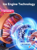 Remote control shown adjusting speed and light modes