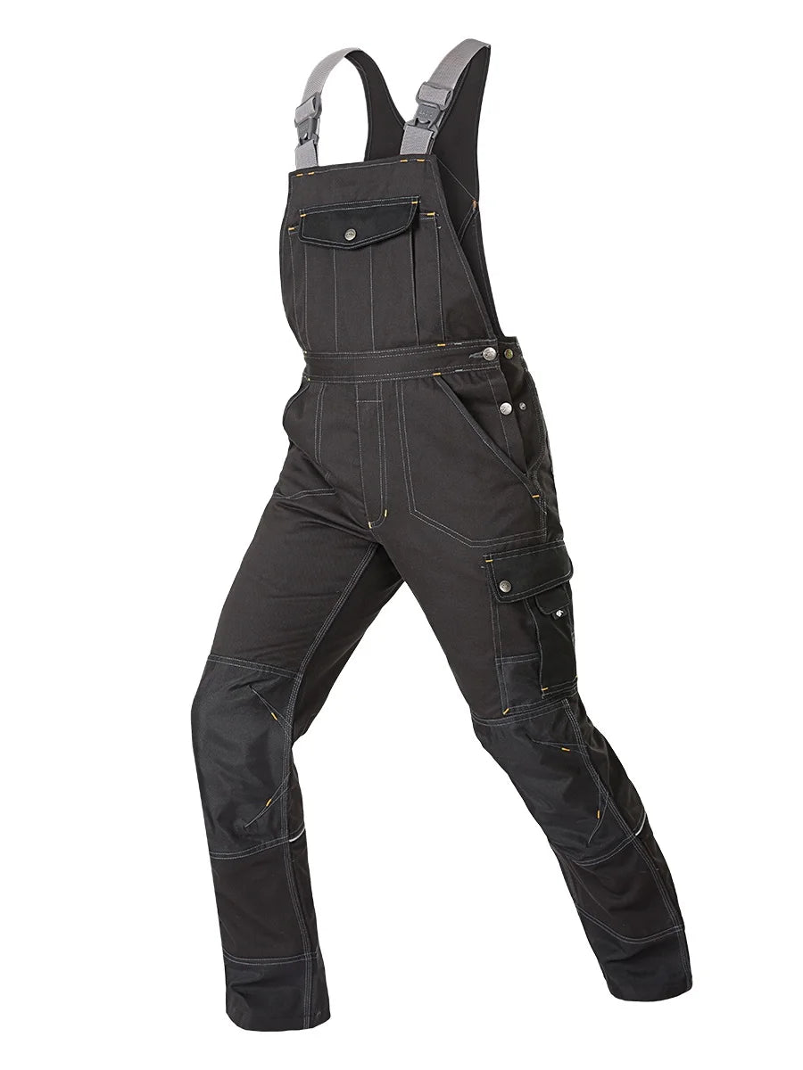 Welding Suit Working Bib Overalls Protective Working Jacket Men Workwear Tooling Uniform Mechanic Multi Pocket Cargo Pants S 5Xl 1 product image showing features or usage