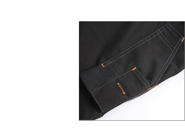 Welding Suit Working Bib Overalls Protective Work Dungarees Men Workwear Tooling Uniform Mechanic Multi Pocket Cargo Pants S 5Xl product image showing features or usage