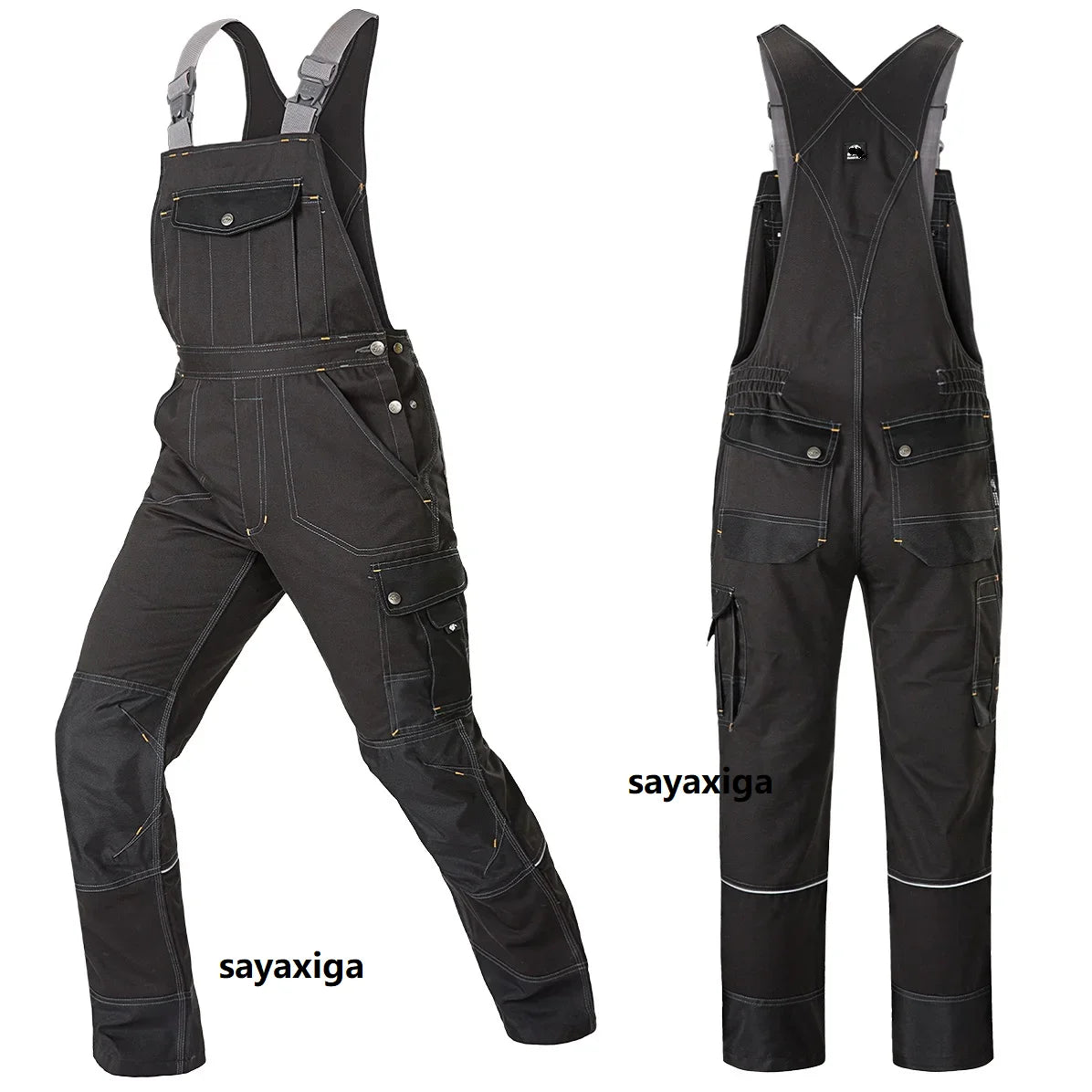 Welding Suit Working Bib Overalls Protective Work Dungarees Men Workwear Tooling Uniform Mechanic Multi Pocket Cargo Pants S 5Xl product image showing features or usage