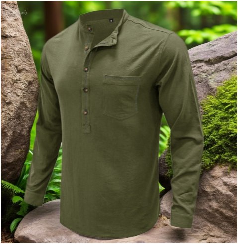 Men's Casual Henley Shirt – Timeless Comfort and Style