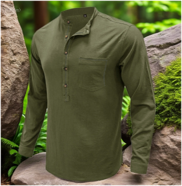 Men's Casual Henley Shirt – Timeless Comfort and Style