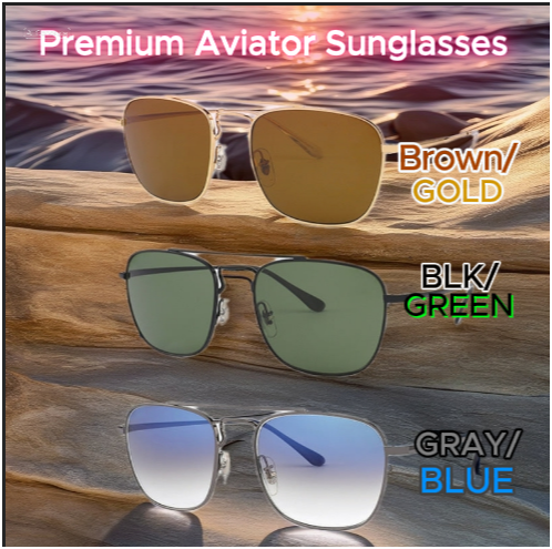 Classic Aviator Sunglasses with UV Protection – Timeless Style and Functionality