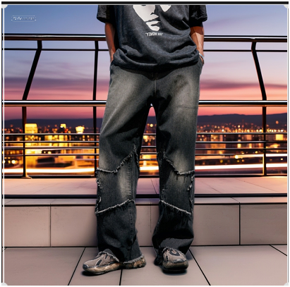 Men's Black Distressed Baggy Jeans – Bold Streetwear Style