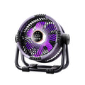 Fan used in tent providing breeze and lighting