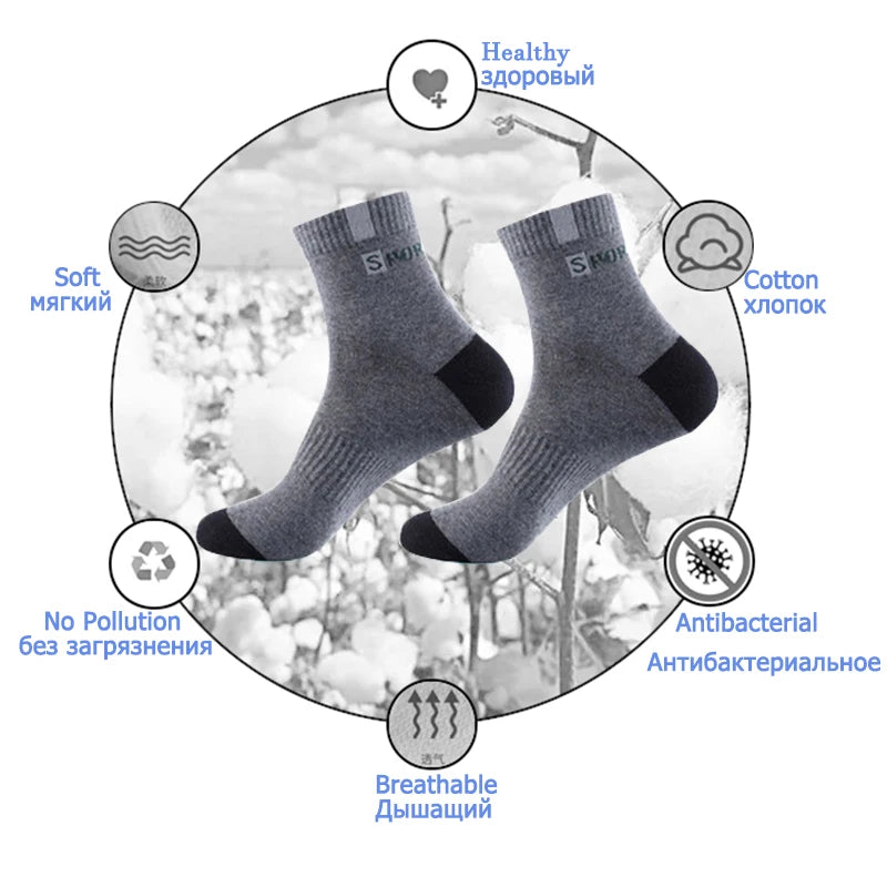  Infographic showing antibacterial, breathable, soft, and eco-friendly properties of bamboo fiber socks.