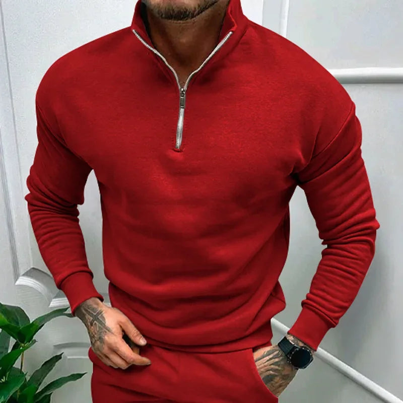 Half-Zip Fleece Turtleneck Pullover for Men – Warm, Stylish, and Comfortable Casual Sweater