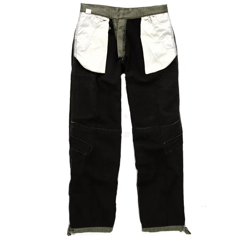 Multi-pocket Warm Fleece Cargo Pants Men Winter Thermal Work Casual Trousers Straight Overalls  Clothing Pants Male Plus