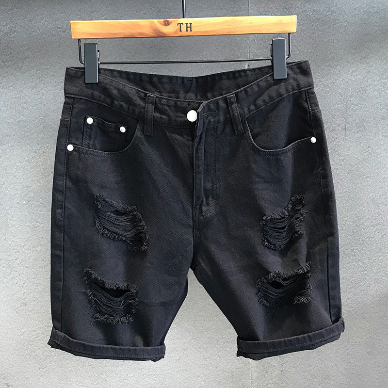 Men’s Ripped Denim Shorts – Casual and Distressed Style