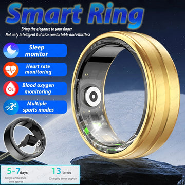 Smart Ring Fitness Tracker - Heart Rate, Sleep & Activity Monitor, Waterproof, iOS & Android Compatible