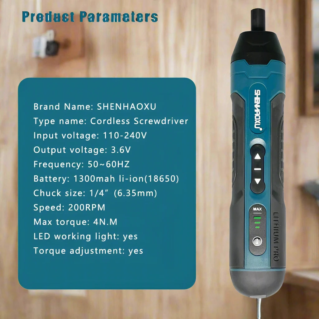 Compact Mini Cordless Electric Screwdriver - Power, Precision, and Portability