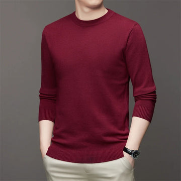 7 Colour Men's High Neck Long Sleeved Solid Color Sweater Soft Warm and Comfortable Top with a Base