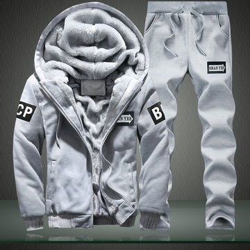 Men's Fleece-Lined Tracksuit Set