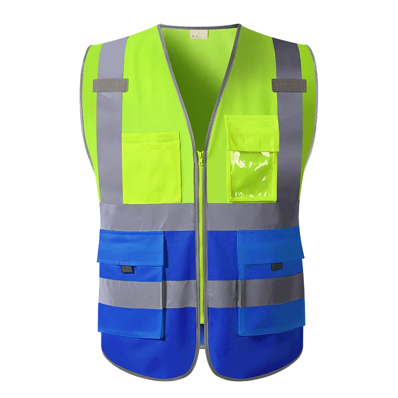 High Visibility Reflective Safety Vest with Multi-Function Pockets for Industrial and Emergency Use