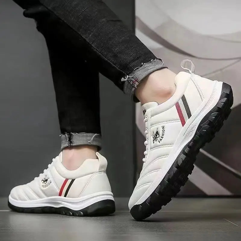 Side view of lightweight running shoes showing anti-slip and wear-resistant sole.